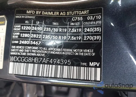 2010 Mercedes-Benz Glk 350 4Matic from USA, damaged, VIN WDCGG8HB7AF494395